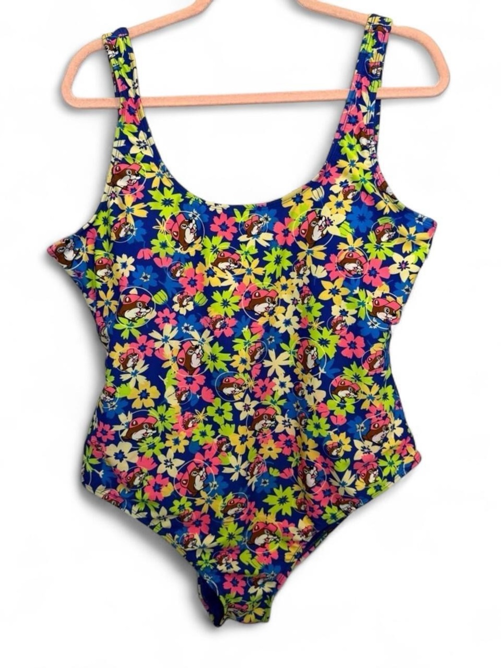 Buc-ee’s One Piece Vibrant Floral Neon Vacation Women’s Swimsuit XL